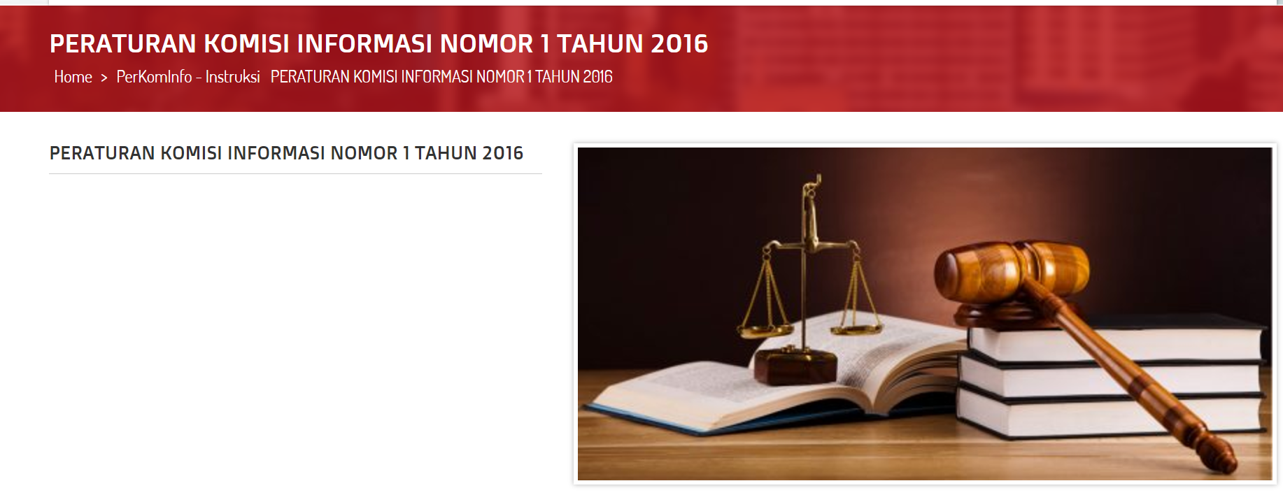 Peraturan KI Nomor 1 Tahun 2016